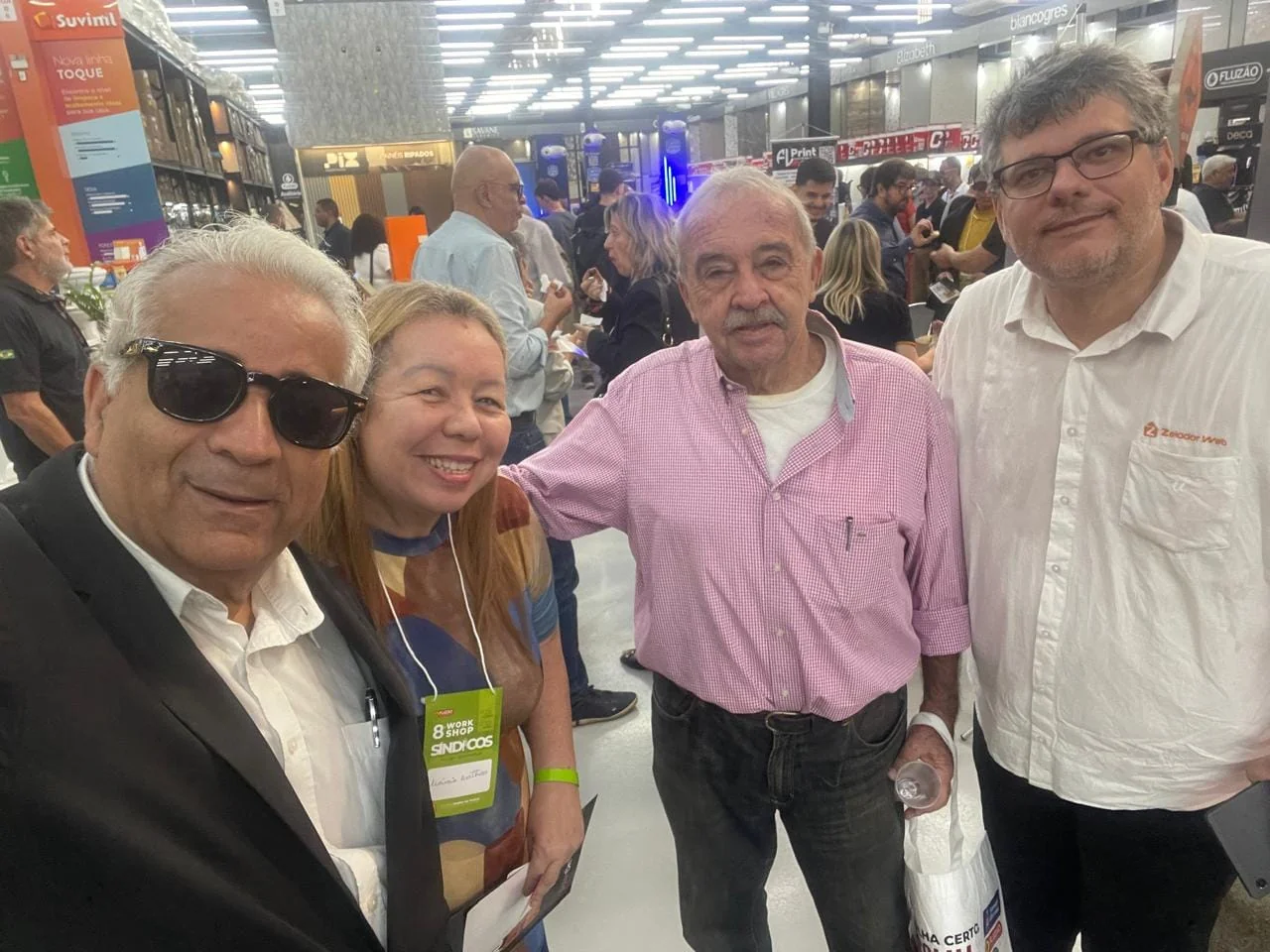 Quatro participantes juntos no espaço do Workshop da Fluzão